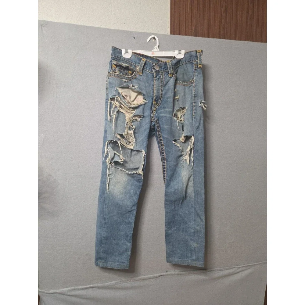 Vintage True Religion Ricky Super T Made in USA Distressed Jeans Size 38